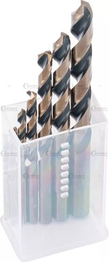 Set di punte elicoidali per fori di carotaggio 7 pezzi HSS-G ossido nero 2,5-10,2 mm