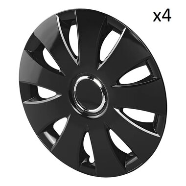 Copricerchi Fox nero 13 pollici x4 pezzi