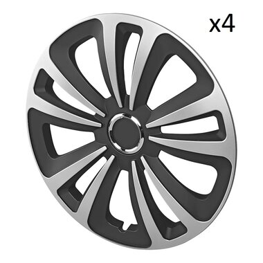 Copricerchi Terra argento nero 14 pollici x4 pezzi