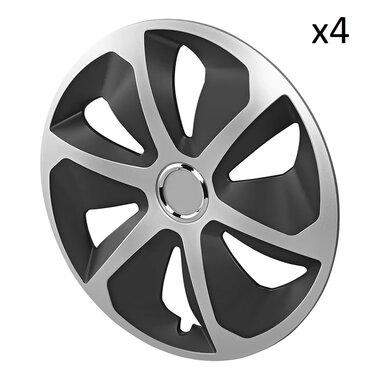 Copriruota Roco argento nero 15 pollici x4 pezzi