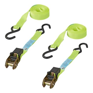 Cinghia di ancoraggio con cricchetto + 2 ganci 5 m set di 2 pezzi