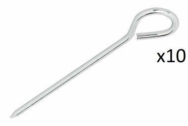 Picchetto per tenda 19cm alluminio con occhiello x10 pezzi