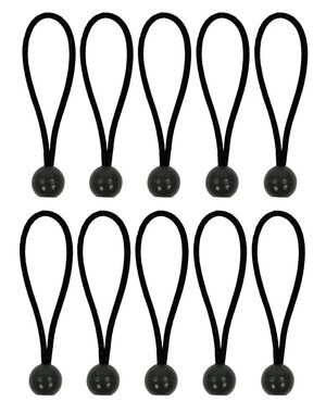 Tenditore tenda elastico 15cm con pallina di plastica - set da 10 pezzi