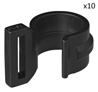 Clip per tenda per palo tenda 20-25mm con fessura nera x10 pezzi