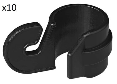 Clip per tenda per palo tenda 19-22mm con gancio x10 pezzi