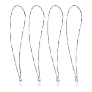 Legatelo con ganci in nylon, 4 pezzi in sacchetto, 55 cm, bianco