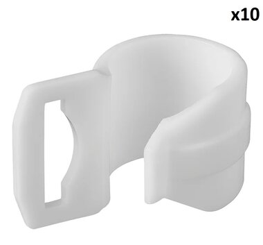 Clip per tenda 20-25 mm con fessura bianca x10 pezzi