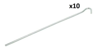 Picchetto per tenda 25 cm in metallo con occhiello aperto x10 pezzi