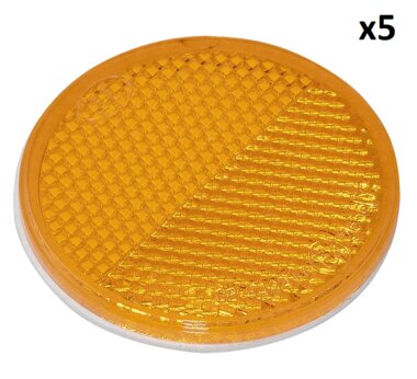 Riflettore arancione 60mm autoadesivo x5 pezzi