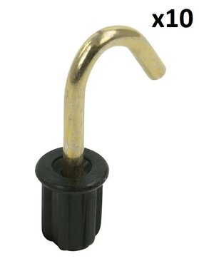 Tappo per tenda 19 mm con gancio rotondo x10 pezzi