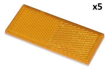 Riflettore arancione 82x36 mm autoadesivo – Confezione da 5 pezzi