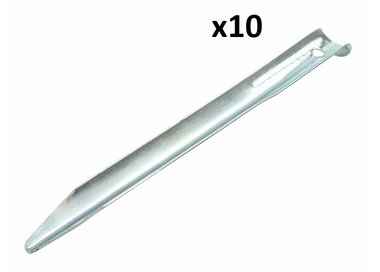 Picchetto da tenda 22 cm in metallo semitondo – Confezione da 10 pezzi
