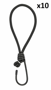 Tenditore tenda elastico nero con gancio x10 pezzi