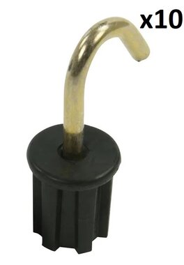 Tappo per tenda 25mm con gancio tondo x10 pezzi