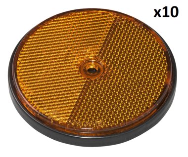 Riflettore arancione 80 mm con fissaggio a vite x10 pezzi