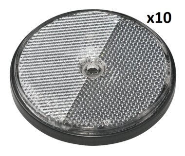 Riflettore bianco 80 mm con fissaggio a vite x10 pezzi