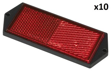 Catadiottro rosso 104x40 mm con fissaggio a vite x10 pezzi