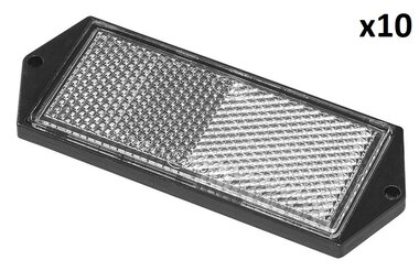 Catadiottro bianco 104x40 mm con fissaggio a vite x10 pezzi