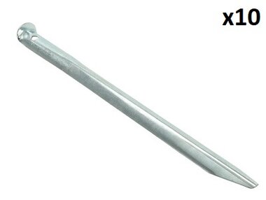 Picchetto tenda 30 cm metallo semicircolare x10 pezzi