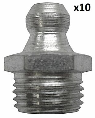 Nipplo di lubrificazione conico 180° H1 M 6 x 1,0 SW 7 x10 pezzi