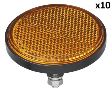 Catarifrangente arancione 60 mm con bullone 5 x10 pezzi