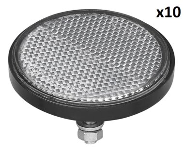 Catarifrangente bianco 60 mm con bullone 5 x10 pezzi