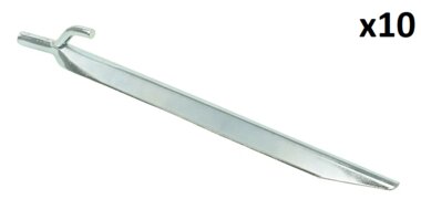 Picchetto da tenda 25 cm in metallo con gancio x10 pezzi
