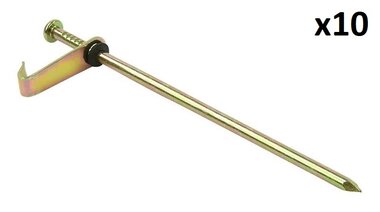 Picchetto da roccia 21 cm in metallo con gancio x10 pezzi