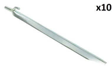 Picchetto per tenda 30cm in metallo con gancio x10 pezzi