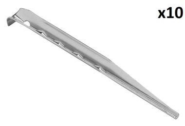 Picchetto tenda 18,5 cm in alluminio zigrinato x10 pezzi