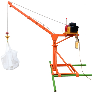 Gru edile 500kg 25m elettrica 230V Rotazione a 360°