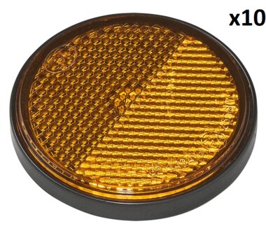 Riflettore arancione 58 mm autoadesivo con piastra di base x10 pezzi