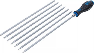 Serie di cacciaviti con lame intercambiabili profilo a T (per Torx) / profilo a TS (per Torx Plus) 8 pz