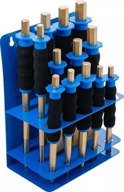 Set cacciaspine / bulini / scalpello piatto con protezione per le mani 13 pz