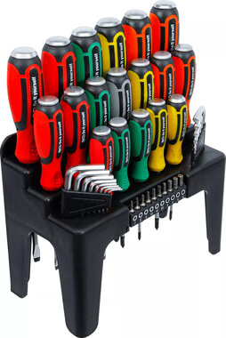 Serie di cacciaviti con assortimento inserti in un supporto in plastica 44 pz