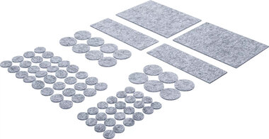 Serie di feltrini adesivi grigio screziato 80 pz