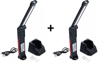 Lampada pieghevole a batteria COB-LED 6,5 W con stazione di ricarica x2 stuks