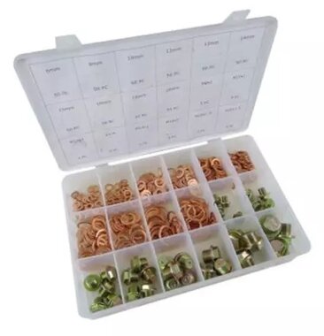 Assortimento di tappi e anelli di rame 534 pezzi