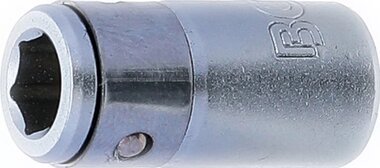 Bussola porta inserti con sfera di tenuta quadro interno (1/4) esagono interno (1/4)