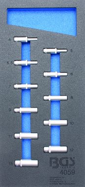 1/3 Modulo utensili 11 pezzi 1/4 1/4 6 lati. chiave a tubo, profondo, 4-13 mm