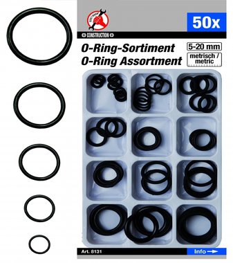 Assortimento di O-Ring in 50 parti