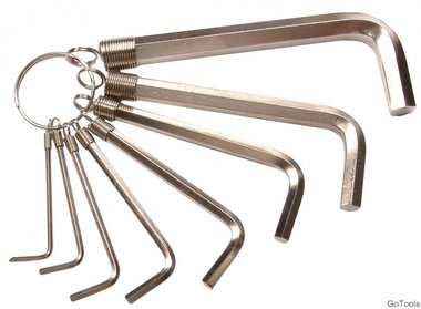 Set di chiavi esagonali interne in 8 pezzi, 2-10 mm