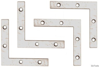Kit staffa a 4 pezzi in acciaio, 75x75x75x12 mm