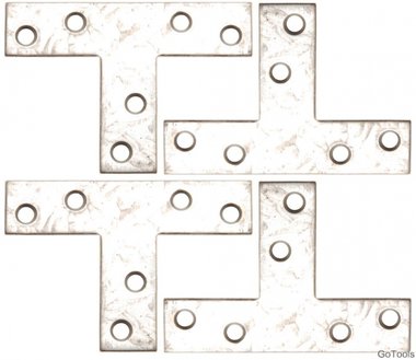 Kit staffa in acciaio in 4 pezzi, 70x50x16 mm