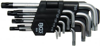 Set di chiavi torx da 9 pezzi, lato lungo a prova di manomissione, T10-T50
