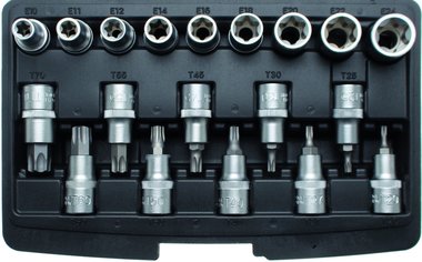 19 pezzi 1/2 tappo Torx Bit Torx e set di tappi E-Type