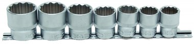 Set di tappi in 7 pezzi, 1/2, 12-pt., 20 - 32 mm