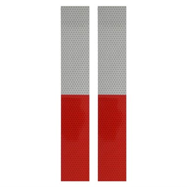 Nastro riflettente 5x30cm rosso/bianco set di 2 pezzi