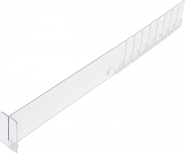 Separatore in plastica trasparente 285 / 480 x 60 mm