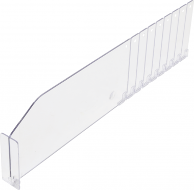 Separatore in plastica trasparente 285 / 480 x 60 mm